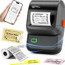 Ponek Label Maker Machine with Tape, M100 Address Barcode Label Printer, Versatile App 4000 Icons and 300 Fonts, Industrial Label Makers for Small Business, Office, Home, School, Safety Label Makers (Black)