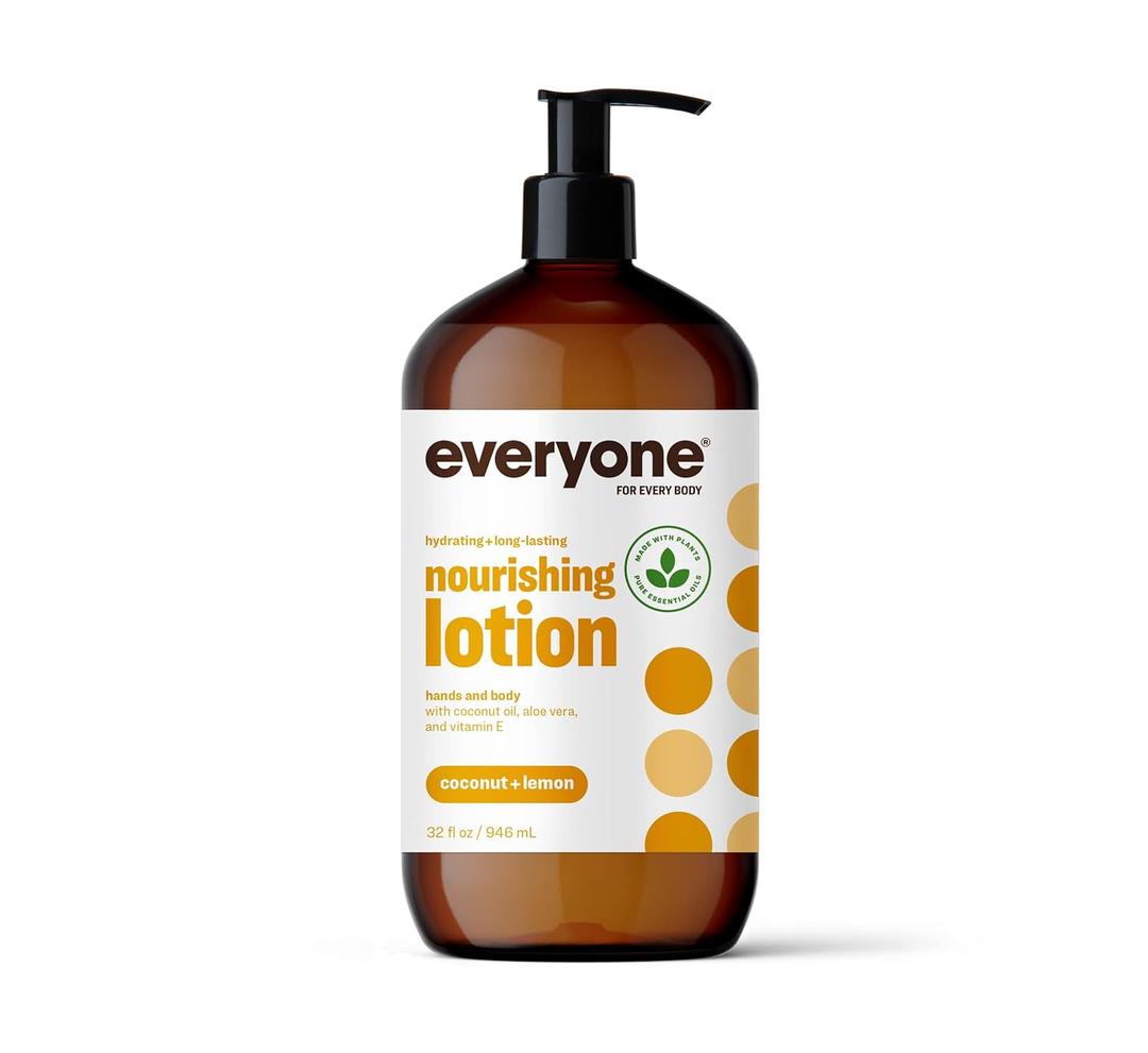 Everyone 2-in-1 Lotion for Hands/Body, 32 ounce (Pack of 1) Coconut and Lemon made with Essential Oils for Men and Women