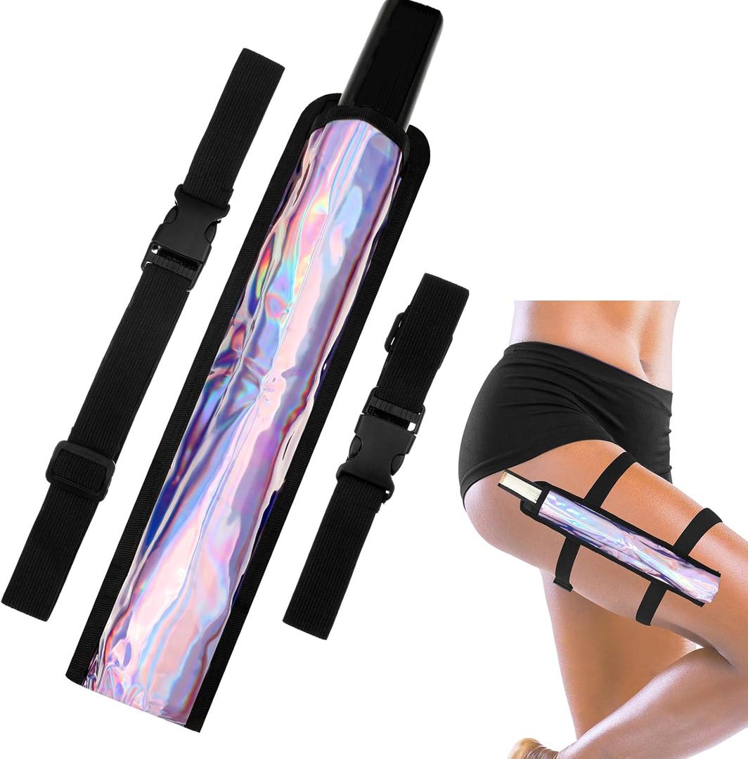 Summer Rave Fan Holster Rave Fan Holder Folding Hand Pouch Foldable Sleeves with Waist Belt for Thigh Party