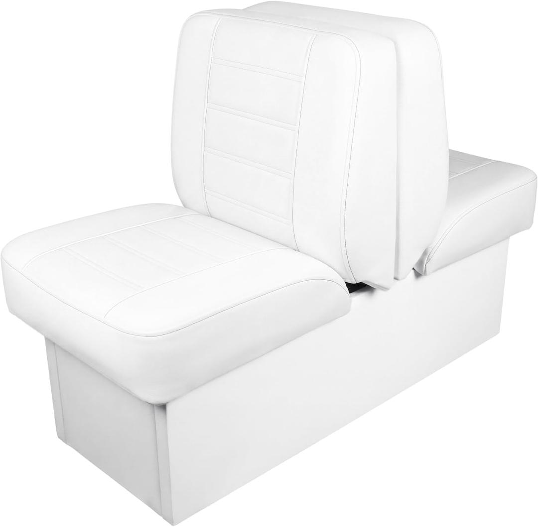 1 Set Back to Back Boat Seat Covers Replacement Boat Lounge Seat Covers Waterproof Polyvinyl Chloride for Protect Boats Seats Deluxe Back-to-Back Lounge Seats Cover (White)