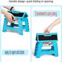 ACSTEP Folding Step Stool 9 inch Height Non-Slip Step Stool for Kid and Adult,Premium Heavy Duty Foldable Stool Kitchen Garden Bathroom Stepping Stool (Blue,1 Pack)