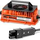 20A 48V Golf Cart Battery Charger for Yamaha G19-G22 with 2-Pin Plug 48 Volt 20 Amp 1250W Lead-Acid Battery Charger IP67 Waterproof