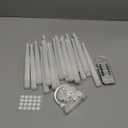 Tuanse 20 Pack White Flameless Taper Candles Flickering Bulk Long LED Advent Candlesticks Battery Operated with Remote and Timer 3D Realistic Wick Lights for Wedding Valentines Window Decor (8.46")