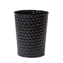 Small Metal Trash Can Wastebasket, Decorative Honeycomb Garbage Can Waste Basket, Modern Farmhouse Round Trash Bin for Bathroom, Bedroom, Kitchen and Office (Black)