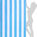 WILFA Extra Large Beach Towel - Oversized Mircofiber Beach Towel 40'' x 70'', XL Striped Lightweight Pool Towel, Big Cabana Swim Travel Towel for Adults Mens Women,Blue