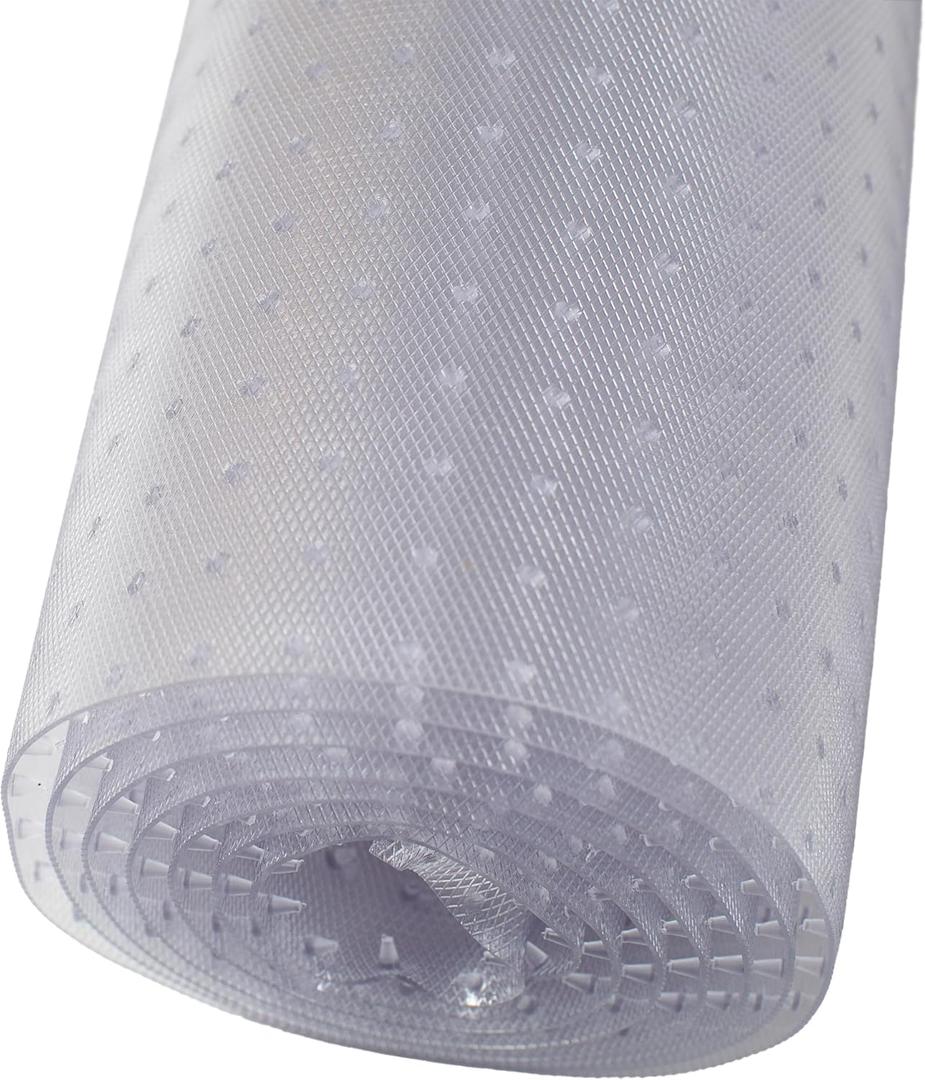 RESILIA Industrial Deep Pile Carpet Runner - Crosshatch Pattern Non Slip Carpet & Rug Protector Mat, Waterproof Clear Plastic Vinyl Floor Covering, 24 Inches Wide x 6 Feet Long, Made in The USA