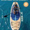 11' x 34" Inflatable Paddle Board for Adults Youth | Extra Wide SUP with Non-Slip Deck, Removable Seat | Stable for 2-3 People, Family Water Sports, Includes Premium Accessories