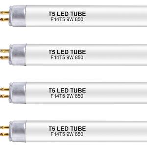 22 Inch F14T5/850 LED Replacement Bulbs, 5000K Daylight White, T5 LED 9 Watts Replace Fluorescent Bulb with LED, Replacement Tube for Counter and Cabinet Fixture, 4 Pack