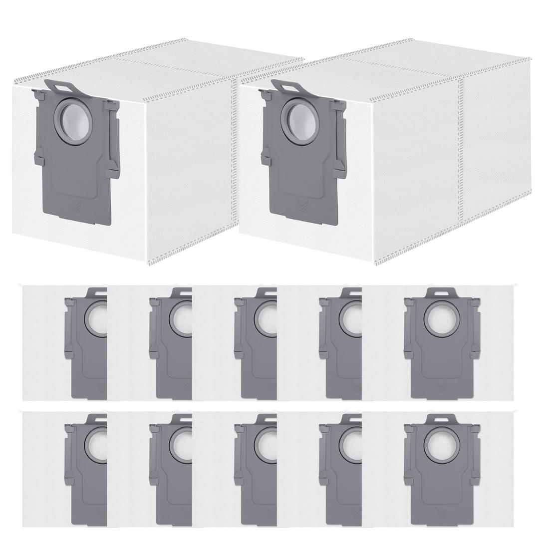 12 Pack Dust Bag for Roborock Q Revo/QV 35S/35A/Qrevo S5V/Saros 10R/Qrevo Edge S5A/Qrevo Curv/Qrevo S/Pro/Master/Plus/S8 MaxV Ultra Vacuum Cleaner, 3 L Large Capacity Disposable Bags Replacement