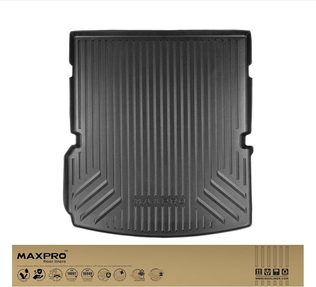 MAXPRO Cargo Liner for Jeep Grand Cherokee L Limited (2021-2025) Custom Fit  All-Weather, Heavy-Duty, Waterproof TPX Liners  4th Row Custom Floor Mats  Odorless, Non-Slip Protection.