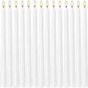 16 Pack White Taper Candles, 7-8 Hours Burn Time, Unscented, Smokeless and Dripless, 4/5 x 10 Inch for Christmas,Household,Dinner,Wedding,Valentine's Day,Party and Home Dcor Candlesticks