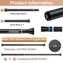 2 Pack Black Spring Tension Curtain Rods 18-36 Inch Adjustable Expandable Spring Loaded Curtain Rods No Drilling Suitable for Small Short Tension Rods 23-34 Inch Doors, Windows, Closet