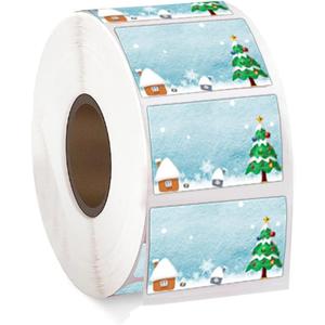 500 Pcs Merry Christmas Stickers,2.5x1.5 Inch Christmas Direct Thermal Labels for Label Printer Envelope Seals Holiday Sticker Gift Tag Stickers