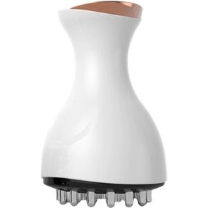 Meridian Massage Brush, 35 Levels Electric Lymphatic Drainage Massager with Soothing Heat, Microcurrent & Red Light, Handheld for Neck Back Shoulder White