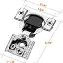 Ravinte 50 Pack 25 Pair 1/2 inch Overlay Soft Close Kitchen Cabinet Hinges Stainless Steel Adjustable Kitchen Hinges Satin Nickel Cabinet Hardware