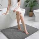 Bathroom Runner Rugs 24x16, Extra Soft and Absorbent Bath Mats, Non-Slip Shaggy Bath Rug for Bathroom Floor, Tub and Shower, Machine Washable, Quick Dry, Grey