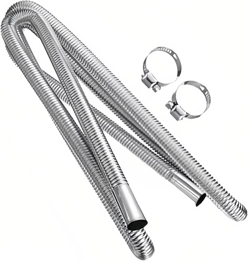 Diesel Heater Replacement Exhaust Pipe, 300cm,118.11inch, Single Layer Stainless Steel Air Generator Extension Kit Fuel Tank Gas Vent Hose (300cm single-layer)