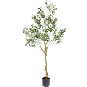 Tall Faux Olive Tree7ft84in Realistic Potted Silk Artificial Indoor with Green Leaves and Big Fruits for Home Office Living Room Bedroom Stairs Foyer Decor.