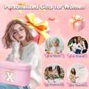 initial makeup bag, 2pcs initial makeup cosmetic toiletry bags for women girls, Leather custom monogram personalized cosmetic bag, Birthday Gifts for 4 5 6 7 8 9 10 11 12 Year Old (E)