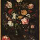 ARPEOTCY Extra Large Framed Canvas Wall Art, Dark Roses Pictures Decor, 24x36Inch, Bathroom Bedroom Kitchen Vintage Floral Decor, Moody Farmhouse French Country Art