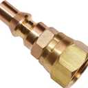 DOZYANT 1/4'' RV Propane Quick Connect Fittings for Connecting Low Pressure Gas Appliance Heater Grill Fire Pit and RV Quick Connect, 1/4" quick key connect plug x 3/8" Female Flare