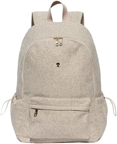ESVAN Personalized Gifts Backpack Canvas Linen Nylon 17 inch Laptop Bag for Women Casual College