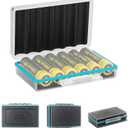 JJC 18650 Battery Case, Shockproof & Water-resistant Battery Storage Holder for 6 x 18650 Battery, PC Shell Easy to Carry