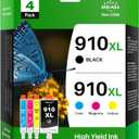 INK4U 910XL Ink Cartridges Combo Pack Compatible Replacement for 910XL 910 Ink Cartridges to Use with OfficeJet Pro 8020 8025 8028 8030 8035 8010 8015 8018 8022 Printer (BK/C/M/Y, High Yield, 4 Pack)