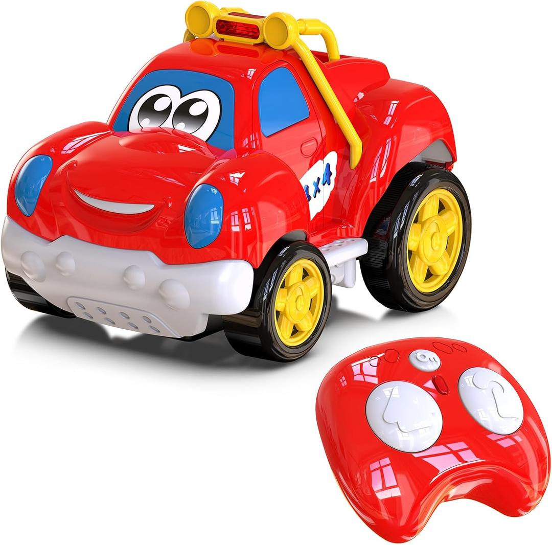 AEROQUEST Toddler Remote Control Car Pickup Truck Toy for Kid Cartoon RC Vehicle for Toddlers 1-3 Durable Construction for Boys & Girls