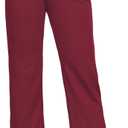 Bamans Womens Dress Pants Flare Leggings Work Office Pants Wide Leg Slacks High Waist Bootcut Business Trousers (L)