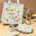 Skater My Neighbor Totoro Bento Lunch Box (22oz) - Cute Lunch Carrier with Secure 4-Point Locking Lid - Authentic Japanese Design - Durable, Microwave and Dishwasher Safe - Raspberry