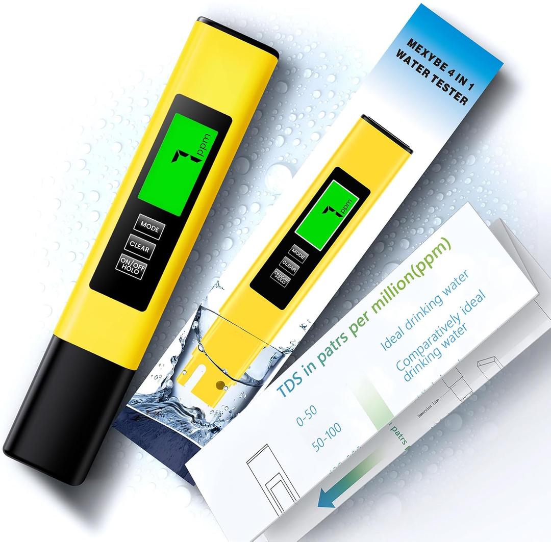 2025 All-New 4 in 1 Tds Meter Digital Water Tester - Accurate and Reliable TDS EC & Temp(C,F) Meter - 0-9999ppm - Professional Testing for Drinking Water, RO/DI System, Aquariums etc
