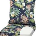 Arden Outdoor Foam Deep Seat Cushion Set, 22 in x 24 in, Weather-Proof, Rain-Proof, Fade Resistant Patio Cushion, Bottom and Back Cushion for Chair, Sofa, and Couch Simone Blue Tropical