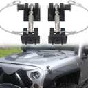 JK Hood Latches with Keys for Jeep, Hood Lock Locking Hood Latch for Jeep Wrangler JK Unlimited Sahara 2007-2018, Anti-Theft, Eliminate Hood Flutter, Aluminum, 1 Pair