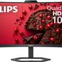 Philips 34E1C5600HE 34" UltraWide QHD 21:9 Monitor with Built-in Windows Hello Webcam & Noise Canceling Mic, USB-C Docking, Stereo Speakers, 100Hz, 4-Year Advance Replacement,Black