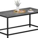 SAYGOER Small Coffee Table Modern Coffee Tables Open Design Rectangular Minimalist Center Table for Living Room Home Office, Easy Assembly, 39.37x19.69 x17.72, Gray Black
