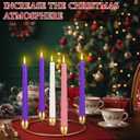 Sliner 8 Pcs Christmas Flower Advent Wreath Ring 5 Candle Holder Taper Gold Advent Ring Metal Candle Holder Table Decoration for Xmas Festival Home Centerpiece Decor