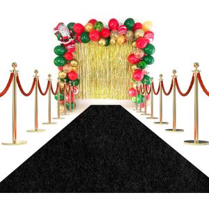 Black Carpet Runner Rug for Party and Event, Non-Slip TPR Rubber Backed Aisle Runway red Rug for Step, Proposal & Wedding Christmas Thanksgiving Decorations, Runway Rug for Prom(3 x 10ft, 450 GSM)