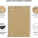 Hongkee 13x19 Picture Frame Set of 2, Distressed White Wood Style - Display Posters 11 x 17 with Mat or 13x19 without Mat, Wall Mounting Horizontal and Vertical