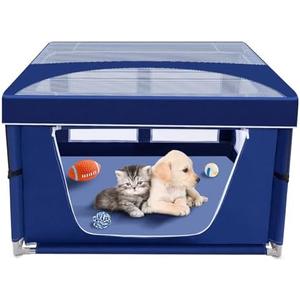 besuhot Puppy PlayPen 42 × 42 Inch, Dog PlayPen with Gate for Puppies, Small and Medium Dogs, Pet PlayPen with Roof for Outdoors & Indoors, Safe and Sturdy Dog Fence