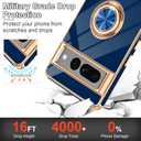 Tnarru Designed for Google Pixel 7 Pro Case with Ring Stand, Support Magnetic Car Mount Rotating Finger Holder Soft TPU Cover Plating Edge Slim Phone Case for Pixel 7 Pro Blue
