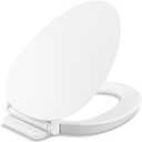 KOHLER 57777-GCF-0 Cymbal ReadyLatch Quiet-Close Soft Close Toilet Seat Elongated, Flexible CoreFlex Material, Wider Toilet Seat Surface, Home Essentials, White with Ice Grey Core Center