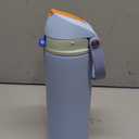 Insulated Water Bottle with Straw - Encool Stainless Steel Water Bottle with Push Button Lid, Leak-Proof & BPA-Free, Keeps Cold for 24 Hours for Sports, Travel, Gym (24 oz, Hazy Blue-Blue)