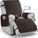 TAOCOCO 100% Waterproof Recliner Chair Covers, Reversible Recliner Covers with Leg Straps, Washable Recliner Sofa Covers for Larger Recliner Furniture Dog Protector with Pocket (Chocolate, 28'')