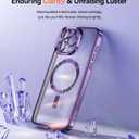 Meifigno for iPhone 15 Pro Max Case 6.7", [Glitter Card & Wrist Strap] [Compatible with MagSafe] [2X Screen Protectors] Surround Raised Camera Lens Protection for 15 Pro Max Case, Deep Purple