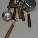 8PCS Measuring Cups, DAJLFA Stainless Steel Measuring Cups and Spoons Set with Ergonomic Wooden Handle for Cooking & Baking