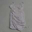 Kaximil Women's Sexy Bodycon Sleeveless Cut Out Ruched Tank Mini Club Party Dresses (Small, White)