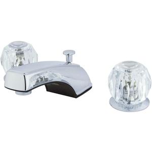 Kingston Brass KB921B Americana 8-Inch Widespread Lavatory Faucet Twin Acrylic Handle with Brass Pop-Up, Polished Chrome