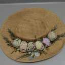 COSDREAMER Victorian Hat Womens Girls Tea Party Hats Vintage Flowers Flat (Beige)