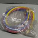 3 Pieces AC Manifold Gauge Hose Kit for R410a R22 R134a R404a, 1/4" Thread Automotive Air Condition Refrigerant R410a A/C Charging Hose with 5ft Hoses